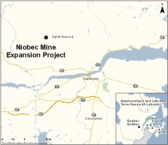Map depicting the location of the project, as described in the current document.